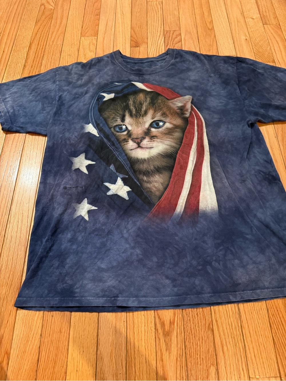 Patriotic Blue Cat Print T-Shirt summer July 4 patriotic cat lover unisex july